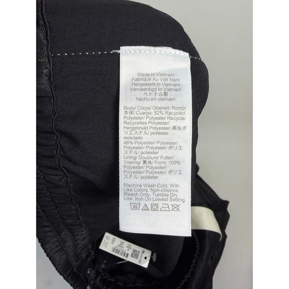 Madewell The Easy Pull-On Track Pant in Satin Jet Black White Stripe Medium NEW - Picture 6 of 7